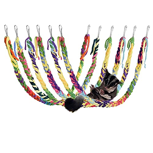 RIOUSSI Handmade Hanging Sugar Glider and Rat Toys for Climbing/Exercising/Jungle Exploration, Cage...