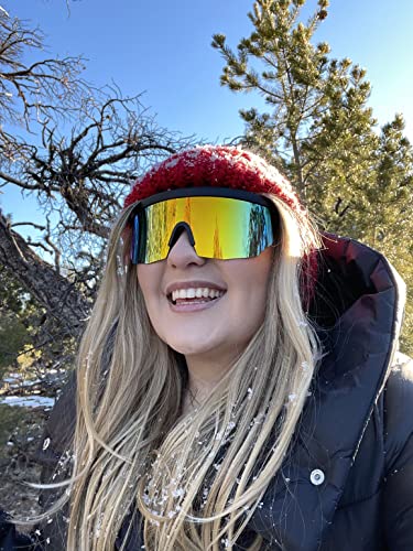 ShadyVEU Retro Oversized Sports Colored Mirrored Lens Winter Sports Slim Frame Sunglasses4