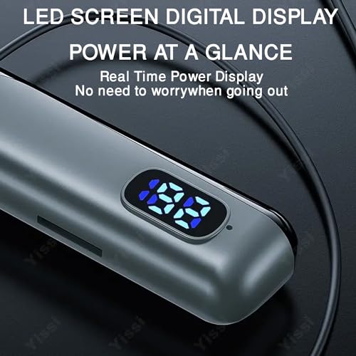 Image of iFAST IF-185 Digital Display Bluetooth Wireless Neckband Earphone| HD Call Stereo Bass | Up to 40 Hours Music Playtime |Noise Cancellation, Voice Assistance, Dual Pairing, Plug-in Cards Mode [ Grey ]