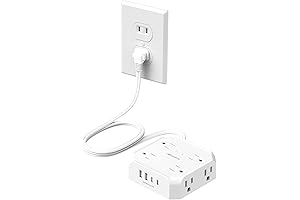 WRXDMC 2 Prong Surge Protector Power Strip, 2 Prong to 3 Prong Outlet Adapter