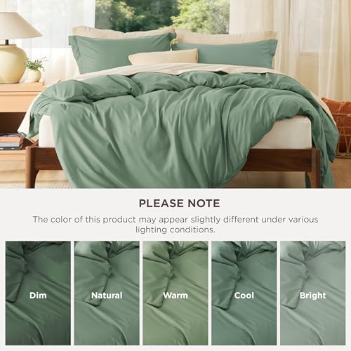 Image of Bedsure Duvet Cover King Size, 3Pcs Double Brushed Bedding Set, Sage Green | For Kids & Adults, 104 inchx90 inch Comforter Cover, Hotel Luxury, All Season, Breathable, Easy Care, Lightweight, Zipper Closure