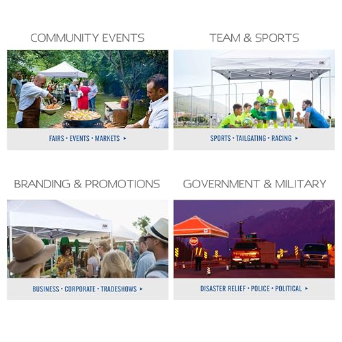 ABCCANOPY Pop-Up Pavillon Festival Sonnenschutz mit 4 Seitenteilen 2.5x2.5M Kommerzielle -Serien,Schwarz