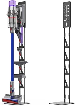 Vacuum Stand, Carbon Steel Holder with Hidden Wire Design, Compatible with Dyson Gen5 V16 V15 V11 V10 V8 V7 V6 DC Series, Fits BLACK+DECKER, Eureka, Bissell & Other Brand Vacuums