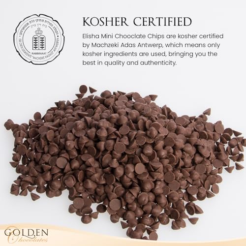 Elisha Mini Chocolate Chips - Pack of 2 x 220G - Made with 100% Cocoa Butter and Real Belgian Chocolate - Kosher Certified Chocolate Chips - Perfect Chocolate Sweets for Baking and Variety of Recipes