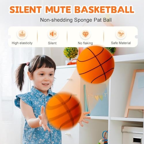 Xiangqianzou Silent Basketball,2026Upgrade Dribble Dream (24 cm/9,4 Zoll) Lautlose Basketball,hochdichter Schaumstoffball Für Das Training im Raum,Lightweight Training Ball