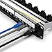 AMPCOM 24 Ports 1U Blank Keystone Patch Panel, 19 inch Rack or Wall Mount with Rear Cable Management Panel for Ethernet CAT5e/CAT6/CAT7, USB, HDMI