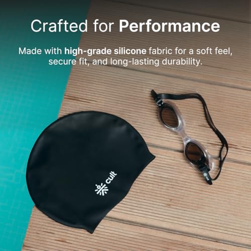 Image of Cult All-in-One Swimming Kit for Beginners & Intermediate Swimmers | Goggles, Silicone Swim Cap, Nose Clip & Earplugs | Comfortable & Durable Swim Gear Set for Adults & Teens