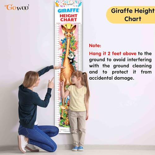 Image of GO WOO Life Cycle Chart and GIRAFFE HEIGHT CHART | Set of 2 charts 1 Educational + 1 Height Chart | Interactive Set of Life Cycle Chart and Giraffe Height Chart for Fun-loving Kids