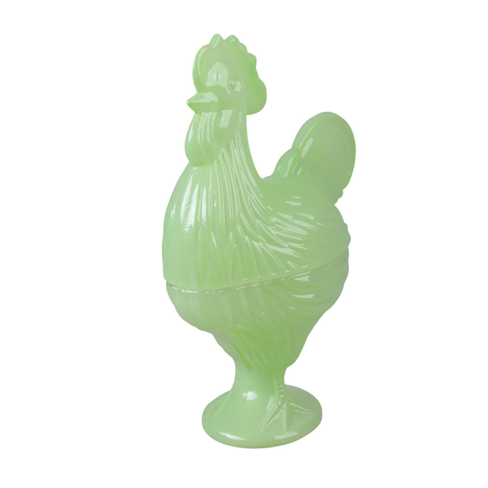 HDOYTXXM Rooster Shape Glass Container with Lid Covered Jar for Storing Candy Snacks Cookie Seasoning Party Decor Elegant Rooster Shape Glass Container with Covered Lid
