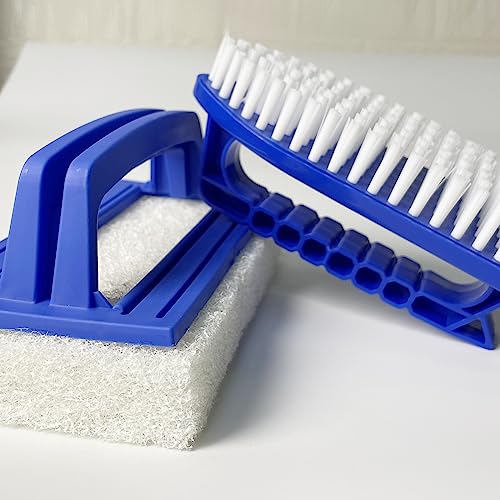 2 Stück Pool Bürsten Set Pool Schwamm Bürsten Kunststoff Schwimmbad Bürste Poolreinigung Handschrubber Schwimmbad Bürste mit Griff Schwamm Algenbürste Geeignet zum Reinigen von Schmutz und Moos (B)