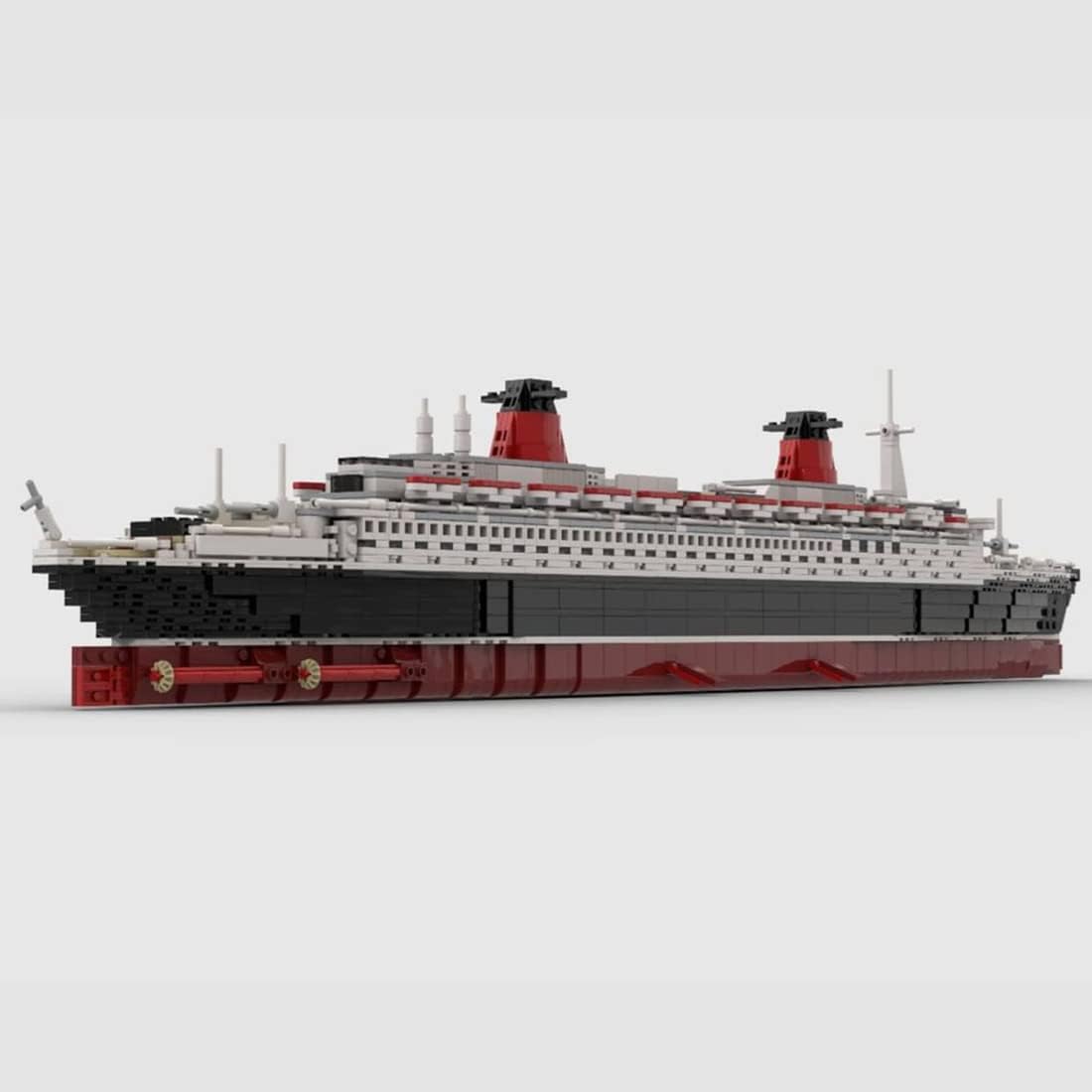 Cruise Ship Building Kit, 1/400 SS France Cruise Ship Model Assembly Ship Toy Sets, Creative MOC for Adults (2673PCS), I6ECLHK59106610AVK2S3