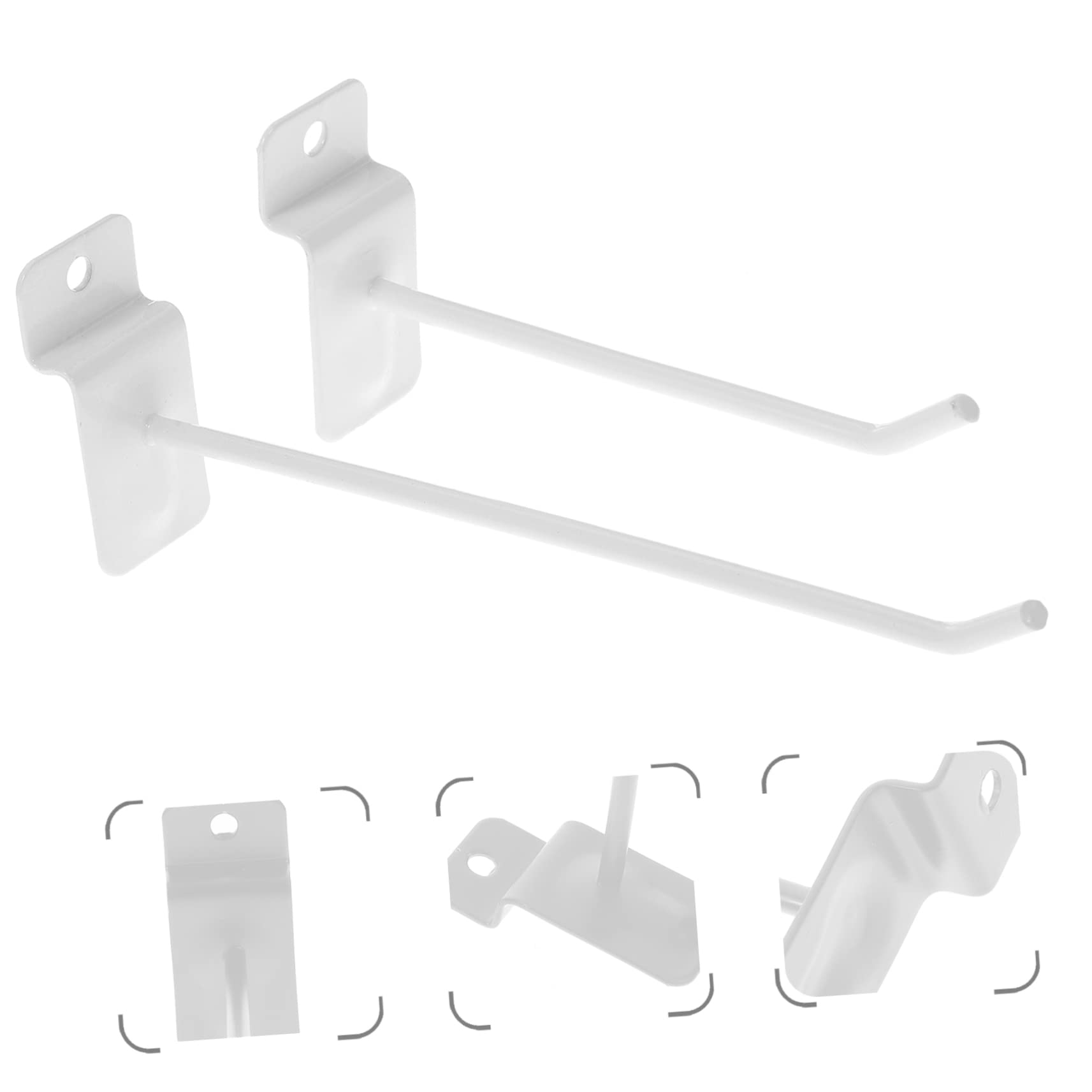 Ciieeo Ganci Pezzi Scanalato Ferro in Bianco Pannello 30 | Garage e Parete Espositiva, Rimozione Rapida, Installazione Semplice, Adatti a Bag e Jewelry
