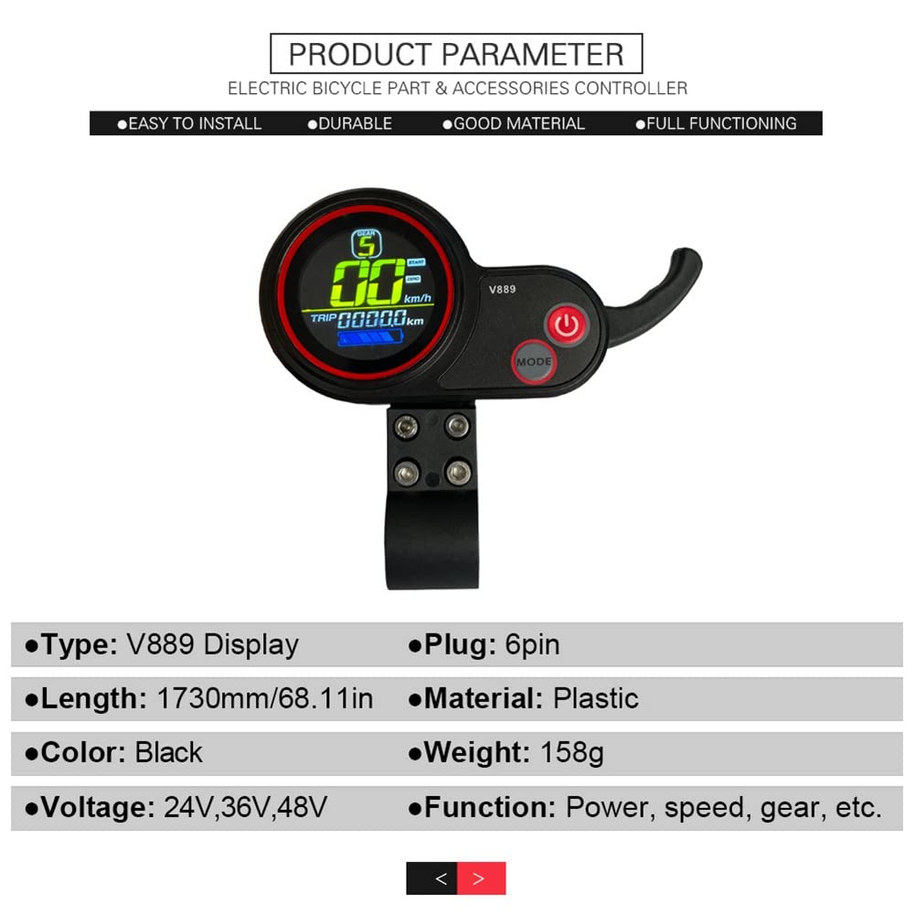 Contrôleur de scooter électrique 36 V 48 V 500 W/750 W 22 A avec écran LCD pour scooter électrique