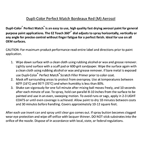 Image of Dupli-Color Perfect Match Premium Automotive Paint, Bordeaux Red (M), 8 oz