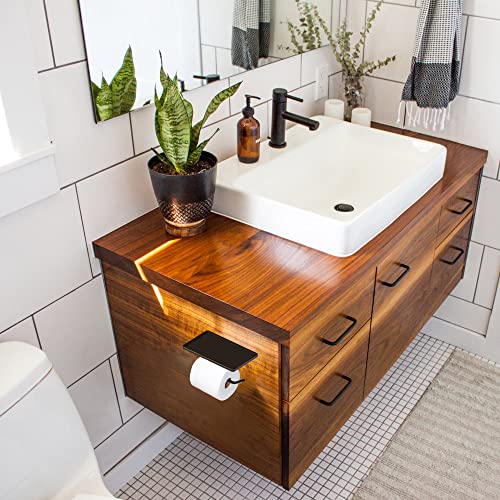Image of Design House 542829-ORB Millbridge Contemporary Wall-Mounted Toilet Paper Holder with Shelf for Bathroom Oil Rubbed Bronze