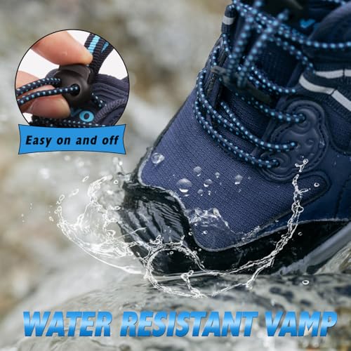 UOVO Boys Girls Hiking Shoes Kids Waterproof Running Trail Fashion Sneakers Breathable Lightweight Non-Slip Outdoor Walking Sports Shoe(Little/Big Kids)2