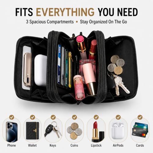 Image of Crossbody Cellphone Purse Women Touch Screen Bag RFID Blocking Wallet Handbag Shoulder Strap