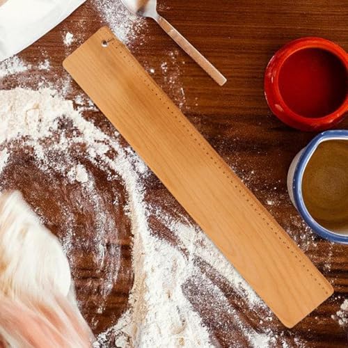 Jingyash Planche à Retourner pour Baguettes, 58 cm Outil de T-ransfert pour Pain Français, Plateau Mobile, Pelle à Pain en Bois avec échelle pour la Cuisson de Pains, Miches et Ciabattas – vue 4