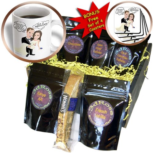 3dRose cgb_60000_1 Prince William and Kate Middleton Wedding-Coffee Gift Basket, Multicolor