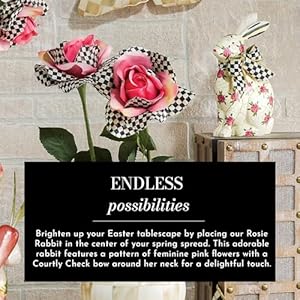 Mackenziechildsrosierabbitcuterosecoveredbunnyfigurineeasterandspringdecorationsforhome Urban Country Home Decor Mackenzie childs rosie rabbit cute rose covered bunny figurine easter and spring decorations for home urban country home decor