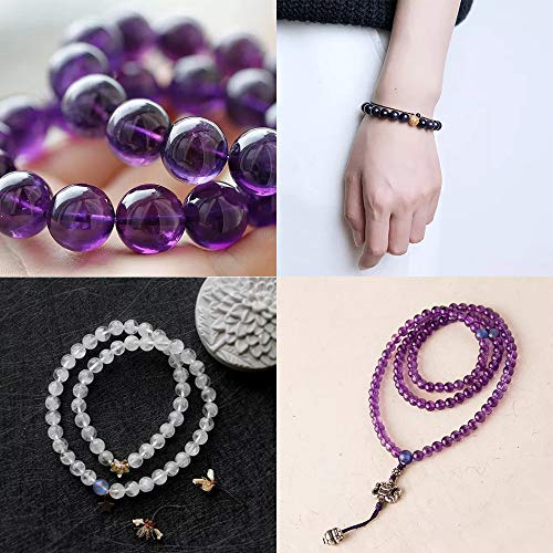 Image of Clearain Natural Gemstones Bracelet 8mm Chakra Round Beads Energy Power Crystal Reiki Healing Elastic Stretch 7 Inch for Women Men Unisex