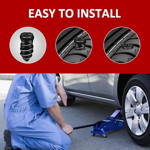 Image of 40 PCS Tyre Repair Nail, 2 Specification Tight Connection Waterproof Sealing Rubber Nails, High Temperature Resistant DIY Tire Quick Vacuum Repair Tool, Universal for Most Cars (Black)