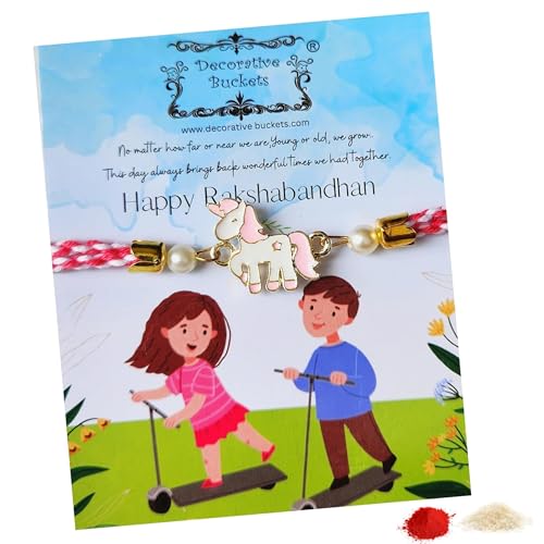 Image of Rakhi for Brother: Rakhis for Kids : Boys Rakhee with Free Roli Chawal & Gift Card: Raksha Bandhan Gifts for Brother : kids Rakhis