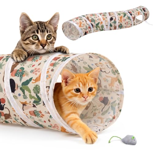 Image of Glittme S-Shape Cat Tunnel, Foldable Cat Tunnels for Indoor Cats