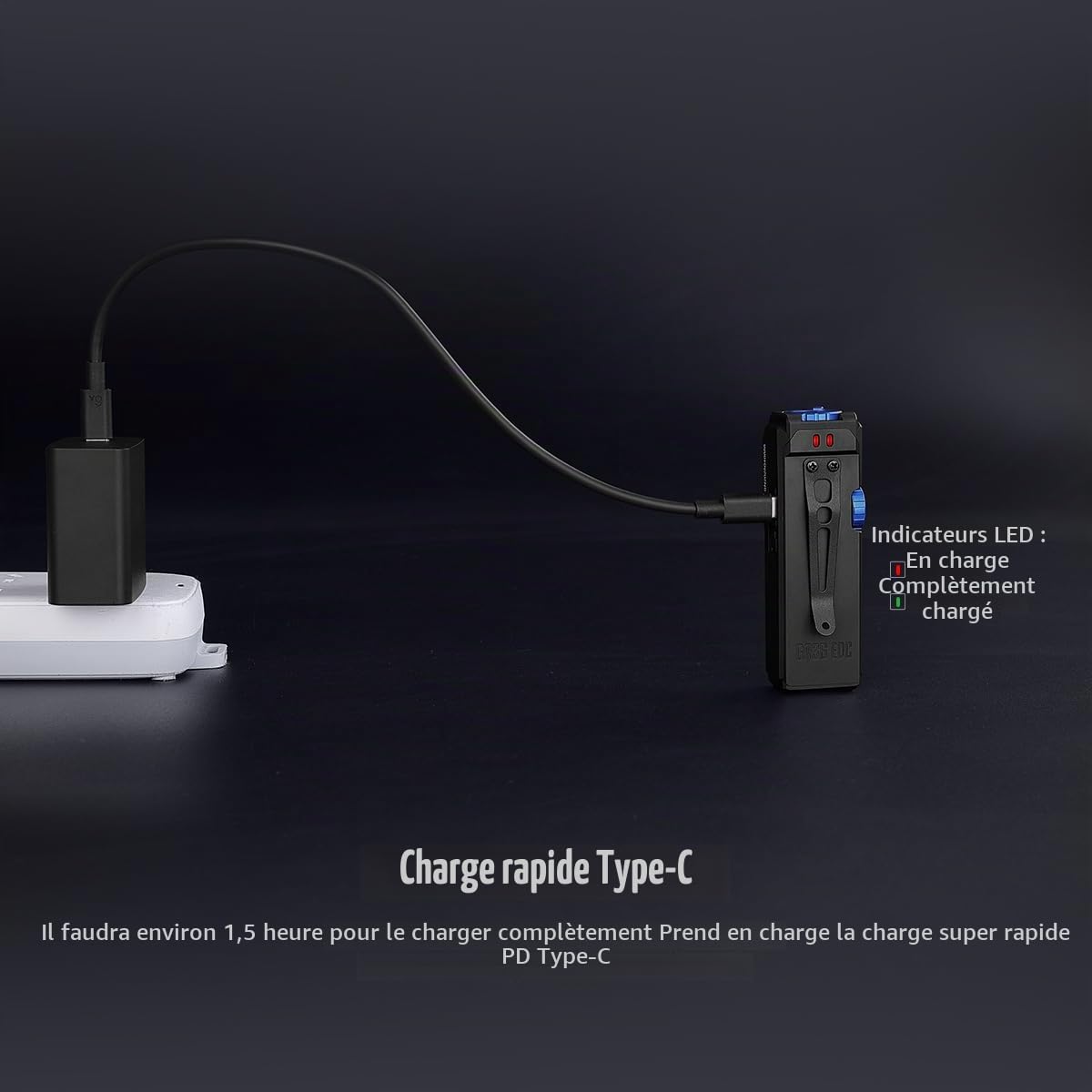IMALENT GR36 Lampe torche EDC la plus lumineuse 2800 lumens avec clip, USB-C rechargeable, 3-en-1 UV + Blanc froid + Blanc chaud, 486m portée, queue magnétique, pour camping, randonnée