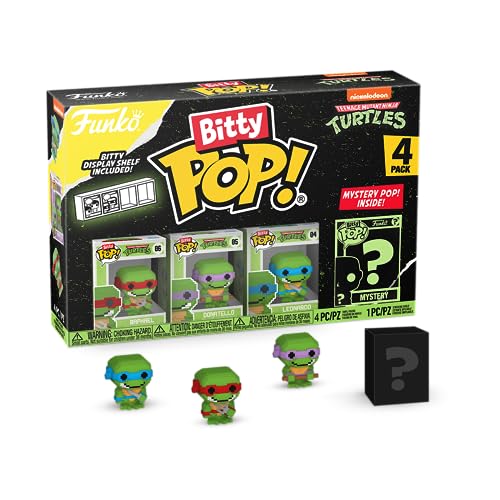 Funko Bitty Pop! Teenage Mutant Ninja Turtles Mini Collectible Toys 4-Pack – 8-Bit Raphael, 8-Bit Donatello, 8-Bit Leonardo & Mystery Chase Figure (Styles May Vary)