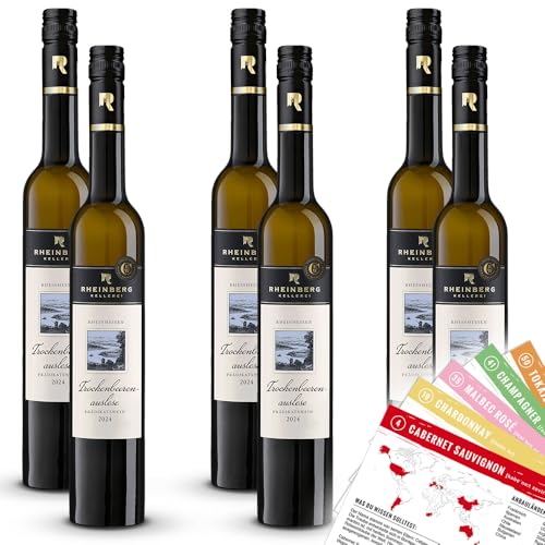 Rheinberg Trockenbeerenauslese Prädikatswein, süß, sortenreines Weinpaket + VINOX Winecards (6x0,375l)