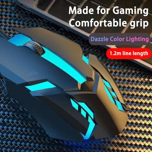 Image of Wired Gaming Mouse RGB | 7-Color LED Breathing Light | High Precision USB Optical Mouse for PC, Laptop, Gaming & Office | Ergonomic Design | Fast Click Response | Plug & Play RGB Mouse