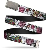 Buckle-Down mens Buckle-down Web Love Kills Tattoo 1.5' Belt, Multicolor, 1.5 Wide - Fits up to 42 Pant Size US