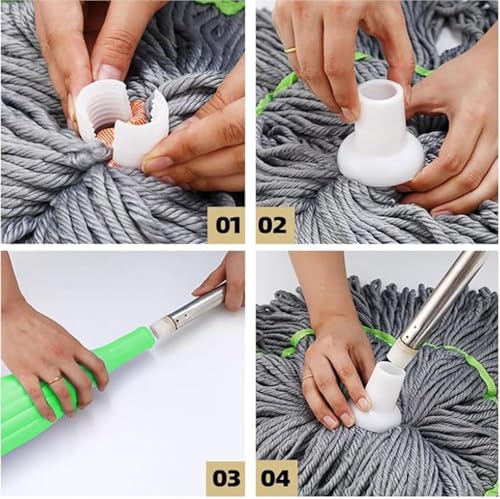 Image of Microfiber Twist Mop for Floor Cleaning, Squeeze Twist Mop Stick, Durable Dust Easy to Use Floor Cleaner, Effective for Hardwood, Tile, and Laminate (Green)