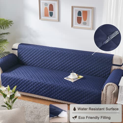 Rhf Reversible Cover For Extra-Wide Couch, Sofa Cover, Extra-Wide Couch Cover For Dogs, Extra-Wide Couch Covers For Pets, Couch Slipcover, Machine Washable (Sofa-Extra Wide: Navy/Sand) #TOP2