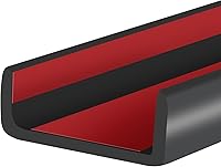 Vista 10 de Borde de goma protector, canal en U autoadhesivo de 1-1/2 pulgadas para maderas, bandas flexibles en forma de U para despegar y pegar, protector