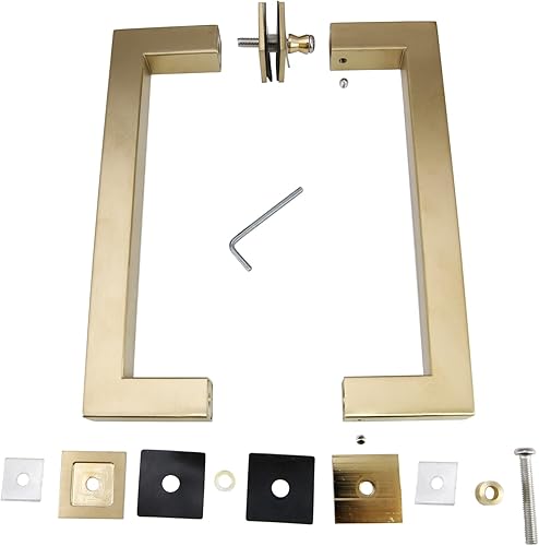 Miniatura 7 de Tirador tubular de acero inoxidable de grado 304 para puerta de ducha (6 pulgadas, cuadrado, acabado cromado espejo SSSP152M)