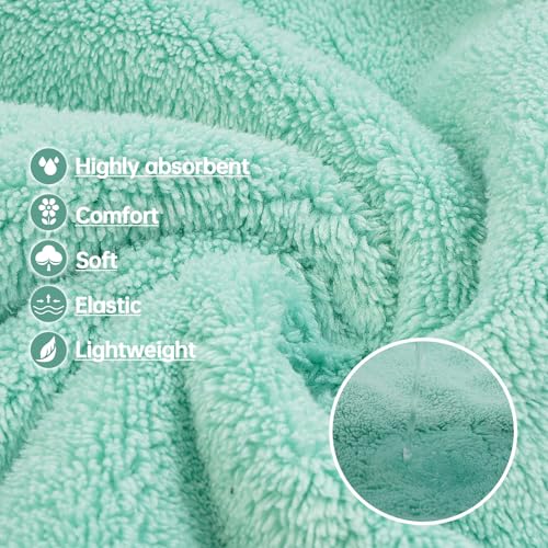 OUOBOB Hunde Bademantel Trockenmantel für kleine Hunde - Mikrofaser Hundekleidung mit Kapuze & verstellbaren Gurt, XS (Grün) - Für Chihuahua, Dackel, Yorkie.