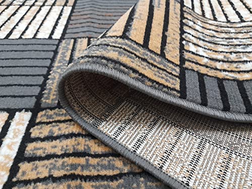 Image of Soft Modern Washable Beautiful Acrylic Rugs for Home Decor Living Room 5x7 Feet (150 x 200 Cm) Grey Color