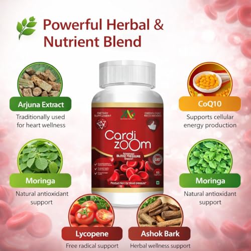 Image of ANC Cardizoom with Arjuna Extract & Moringa Extract Heart Health Supplement Veg (60 Capsules) for Men & Women (Pack of 1)