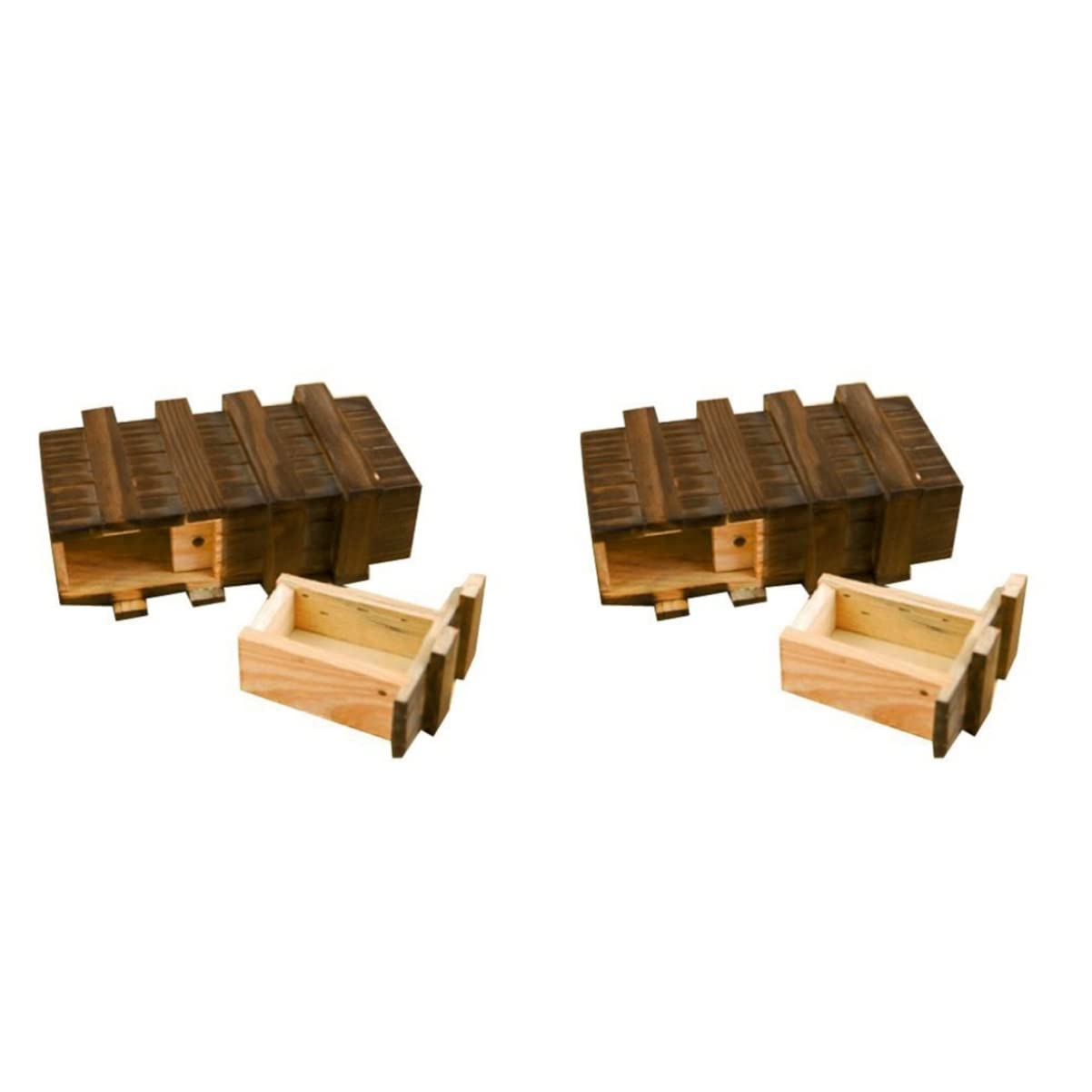 Toyvian 2pcs Puzzle Box Wooden puzzle boxes for adults puzzle gift box wooden secret box Puzzle Box Jewelry