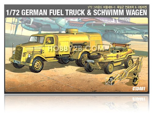 Accademia modello 1/72 Carburante tedesco & Schwimmwagen