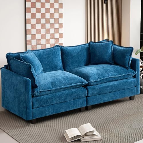 SoarFlash 77.95' Chenille Sectional Sofa, Comfy Modular Loveseat Sofa,...