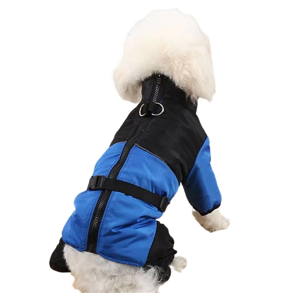 Hixingo Winter Warm Dog Jacket Soft Cozy Dog Winter Coat with Legs, Windproof Snowy Snowsuit Clothes for Small Medium Large Pet Indoor & Outdoor Wear XS-XXL (XXL,Blue)