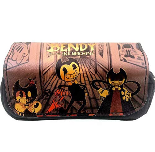Bendy And The Ink Machine Estuche de lápices con,Bolsas de cosméticos Porta lápices Útiles escolares (1)