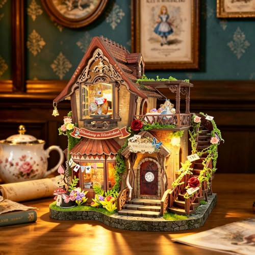 Image of Dreamy Cottage 3D Wooden Puzzle,Miniature House with Moving Rabbit