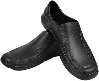 コックシューズ メンズ 防水 キッチンシューズ ブラック 厨房靴 軽量 耐油 滑り止め ワークマンシューズ 丸洗い 食品加工 調理場 キッチン 飲食店 ホール パン屋 園芸 洗車 業務用 (25.5cm)