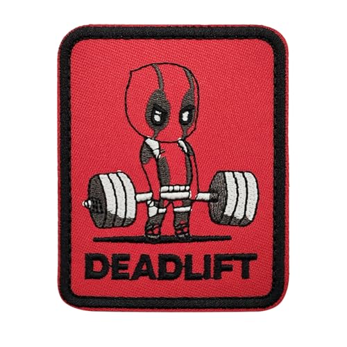 TIHNY Écusson de Fitness Deadlift pour Sac à Dos, Patch Tactique Brodé Humoristique avec Auto-agrippant pour Vêtements, Casquettes, Vestes, Uniformes,...