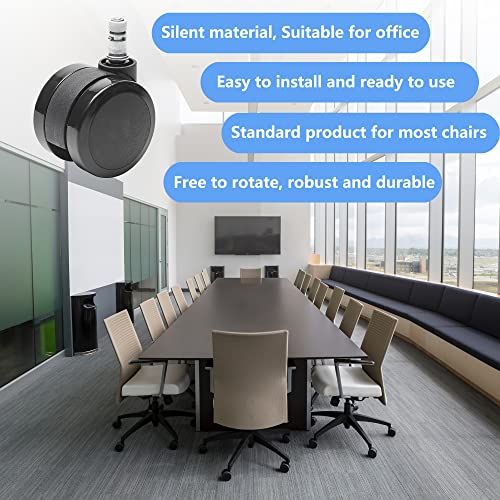 Office Chair Wheels Brozigo Chair Wheels Replacement 5-Pack, Design For Office Furniture Casters Heavy Duty Replacement, 2 Inch Black,Fit For 99% #TOP3