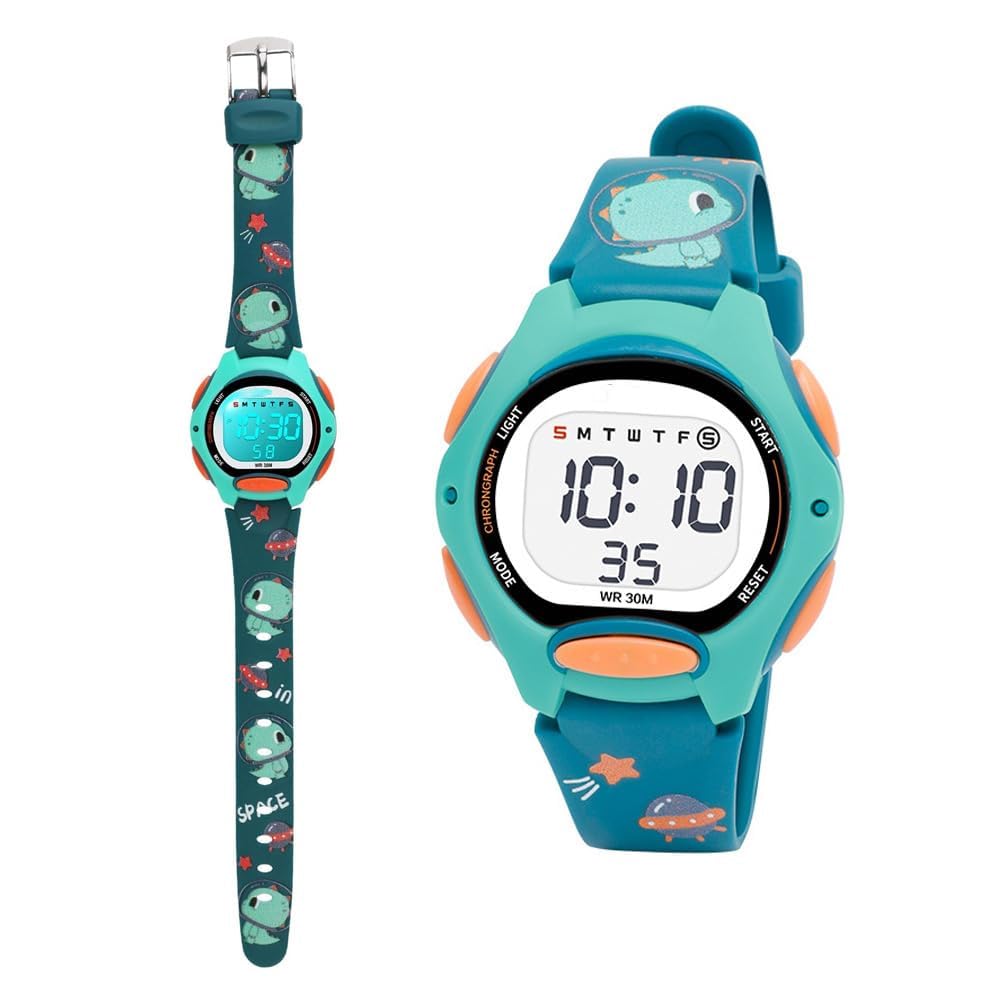 Kids Watch Digital with Cartoon Soft Strap, Kids Waterproof Watch with Alarm Clock, Sport Watch with Stopwatch, Cute Presents for Girls Boys Ages 5-13